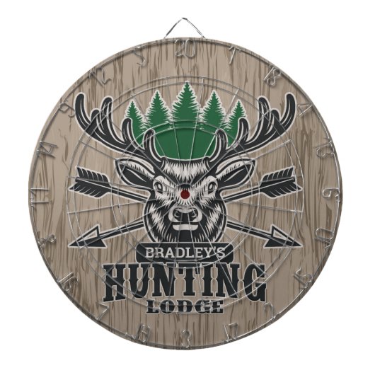 Persoonlijke deer Elk Hunter Bow Hunting Lodge Dartbord (Voorkant)