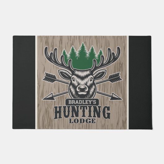 Persoonlijke deer Elk Hunter Bow Hunting Lodge Deurmat (Voorkant)