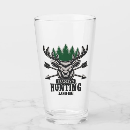 Persoonlijke deer Elk Hunter Bow Hunting Lodge Glas (Voorkant)