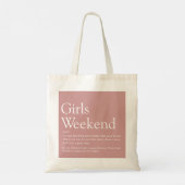 Persoonlijke Definitie Meidenweekend Stof Roze Tote Bag (Achterkant)