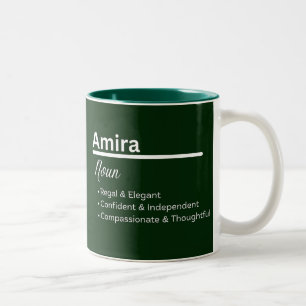 Persoonlijke Definitie Meisjesnaam Amira Tweekleurige Koffiemok