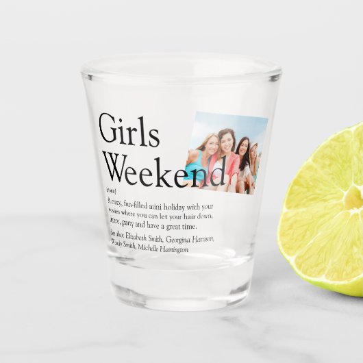 Persoonlijke definitie meisjesweekend foto shot glas (Voorkant)