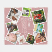 Persoonlijke definitie Moeder 9 foto Roze blozend Fleece Deken (Voorkant (Horizontaal))