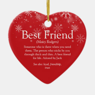 Persoonlijke definitie van beste vriend Kerstmis Keramisch Ornament