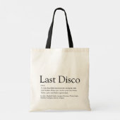 Persoonlijke definitie van de laatste disco vrijge tote bag (Achterkant)