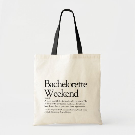 Persoonlijke Definitie van een Onvergetelijk Meide Tote Bag (Voorkant)