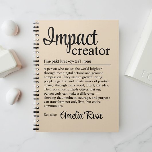 Persoonlijke definitie van Impact Creator Notitieboek