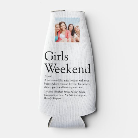 Persoonlijke definitie van meisjesweekend foto flesjeskoeler (Voorkant)