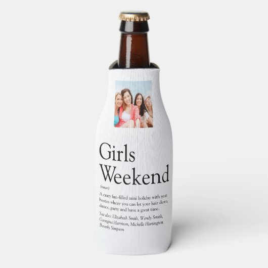 Persoonlijke definitie van meisjesweekend foto flesjeskoeler (Fles Voorkant)