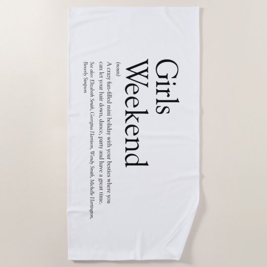 Persoonlijke definitie van meisjesweekend strandlaken (Voorkant)