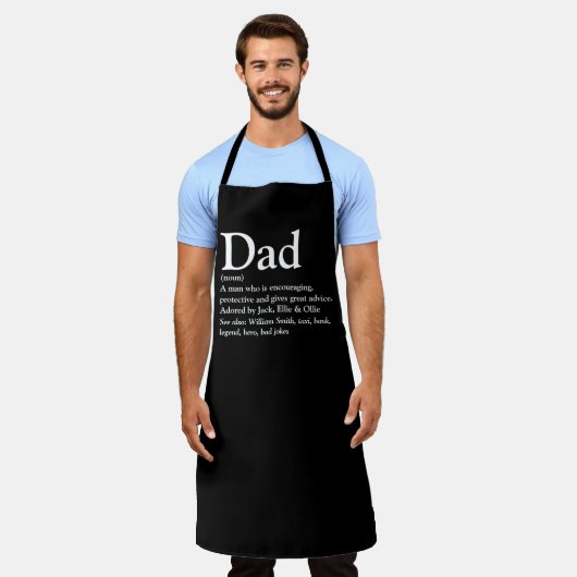 Persoonlijke definitie van papa's naam schort (Gedragen)