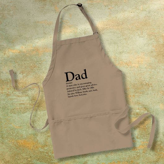 Persoonlijke definitie van papa's naam standaard schort