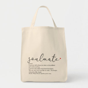 Persoonlijke definitie van soulmate Rode Liefdesha Tote Bag