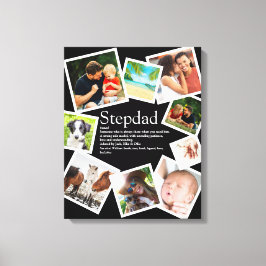 Persoonlijke definitie van stiefvadernaam met 9 fo canvas afdruk