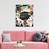 Persoonlijke definitie van stiefvadernaam met 9 fo canvas afdruk (Insitu (Woonkamer))