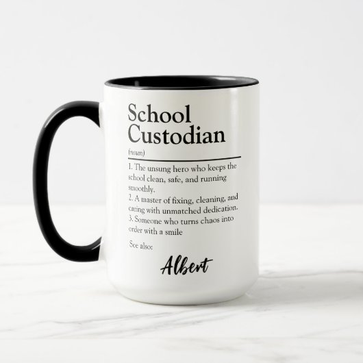 Persoonlijke definitie voor schoolbeheerder mok (Links)