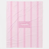 Persoonlijke deken klassiek roze geruit accent (Voorkant)