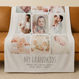 Persoonlijke deken met 9 foto's voor grootouders