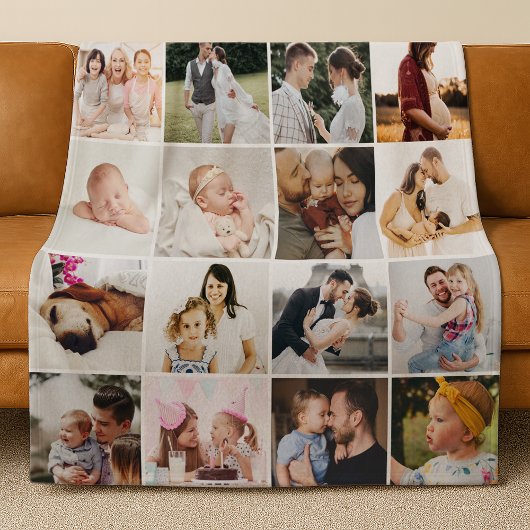 Persoonlijke deken met collage van 20 foto's