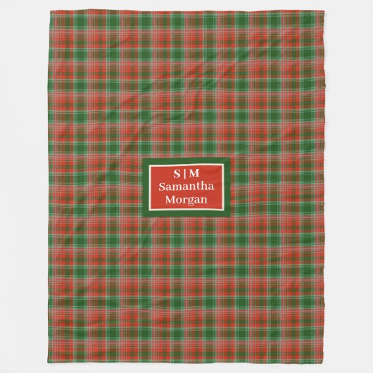 Persoonlijke deken monogram Kerststijl (Voorkant)