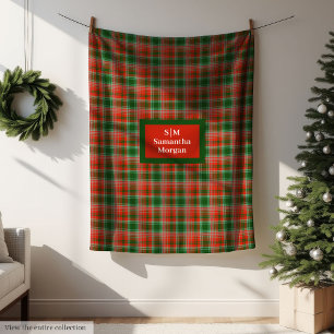 Persoonlijke deken monogram Kerststijl