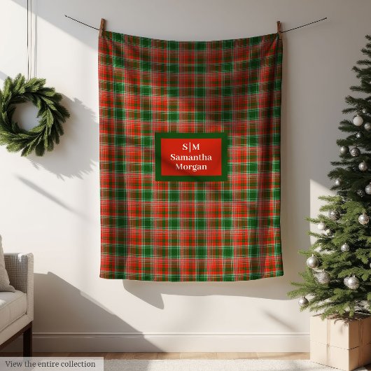 Persoonlijke deken monogram Kerststijl