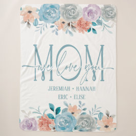Persoonlijke deken voor mama met blozende bloemen
