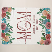 Persoonlijke deken voor mama met blozende bloemen (Voorkant (horizontaal))