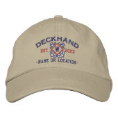 Persoonlijke dekhand nautisch monogram & meer geborduurde pet (Voorkant)