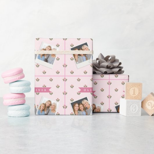 Persoonlijke Delicate Botanische Bloemige Romantis Cadeaupapier (Baby Shower)