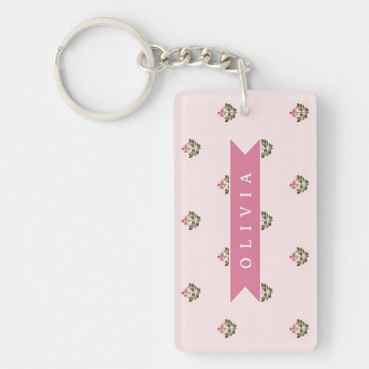 Persoonlijke Delicate Botanische Bloemige Romantis Sleutelhanger (Voorkant)
