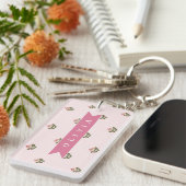 Persoonlijke Delicate Botanische Bloemige Romantis Sleutelhanger (Voorkant Rechts)