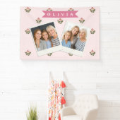 Persoonlijke Delicate Botanische Bloemige Romantis Spandoek (Insitu)