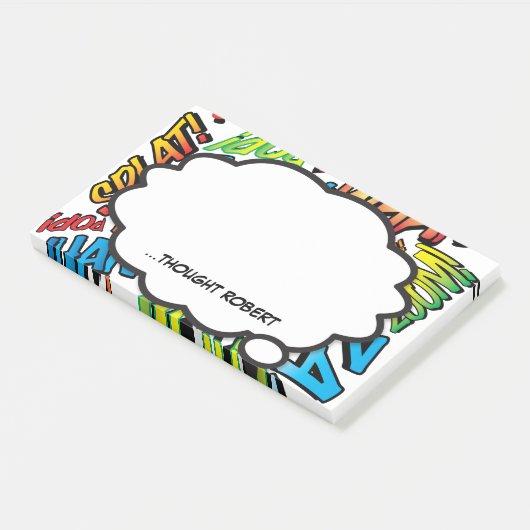 Persoonlijke Denk Bubbel Fun Moderne Stripboek Post-it® Notes (Schuin)