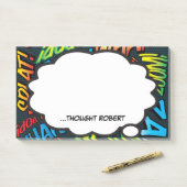 Persoonlijke Denk Bubbel Leuke Kleurrijke Stripboe Post-it® Notes (Op bureau)