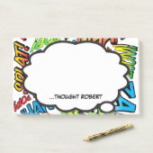 Persoonlijke denkballon pret moderne stripboek post-it® notes (Op bureau)