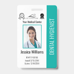 Persoonlijke Dentist Kantoor Logo Foto-ID Blauwgro Badge