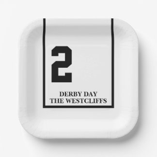 Persoonlijke Derby-feestpaard 2 Witte Papieren Bor Bordje