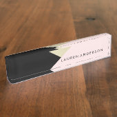 Persoonlijke Desk Name Bord Plaque Pink Gold Naambordje (Zijkant)