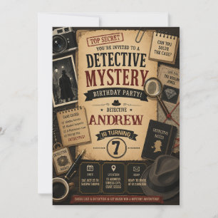 Persoonlijke Detective Verjaardagsuitnodiging Kaart