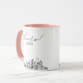 Persoonlijke Detroit Skyline Trouwkoffiemok Mok (Voorkant links)