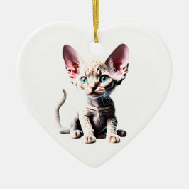 Persoonlijke Devon Rex Kitten Keramisch Ornament
