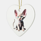 Persoonlijke Devon Rex Kitten Keramisch Ornament (Links)