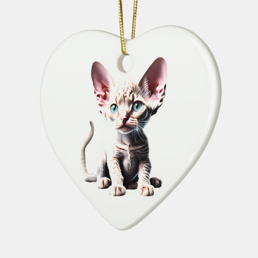 Persoonlijke Devon Rex Kitten Keramisch Ornament (Links)