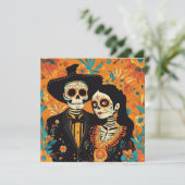Persoonlijke Día de los Muertos Bijeenkomst Kaart (Staand voorkant)
