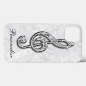 Persoonlijke diamant muzieknoot bloemendamasker Case-Mate iPhone case (Achterkant (horizontaal))