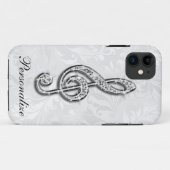 Persoonlijke diamant muzieknoot bloemendamasker Case-Mate iPhone case (Achterkant (horizontaal))