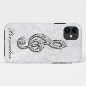 Persoonlijke diamant muzieknoot bloemendamasker Case-Mate iPhone case (Achterkant (horizontaal))
