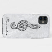 Persoonlijke diamant muzieknoot bloemendamasker Case-Mate iPhone case (Achterkant (horizontaal))