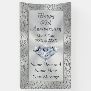Persoonlijke diamanten 60e verjaardag banners
